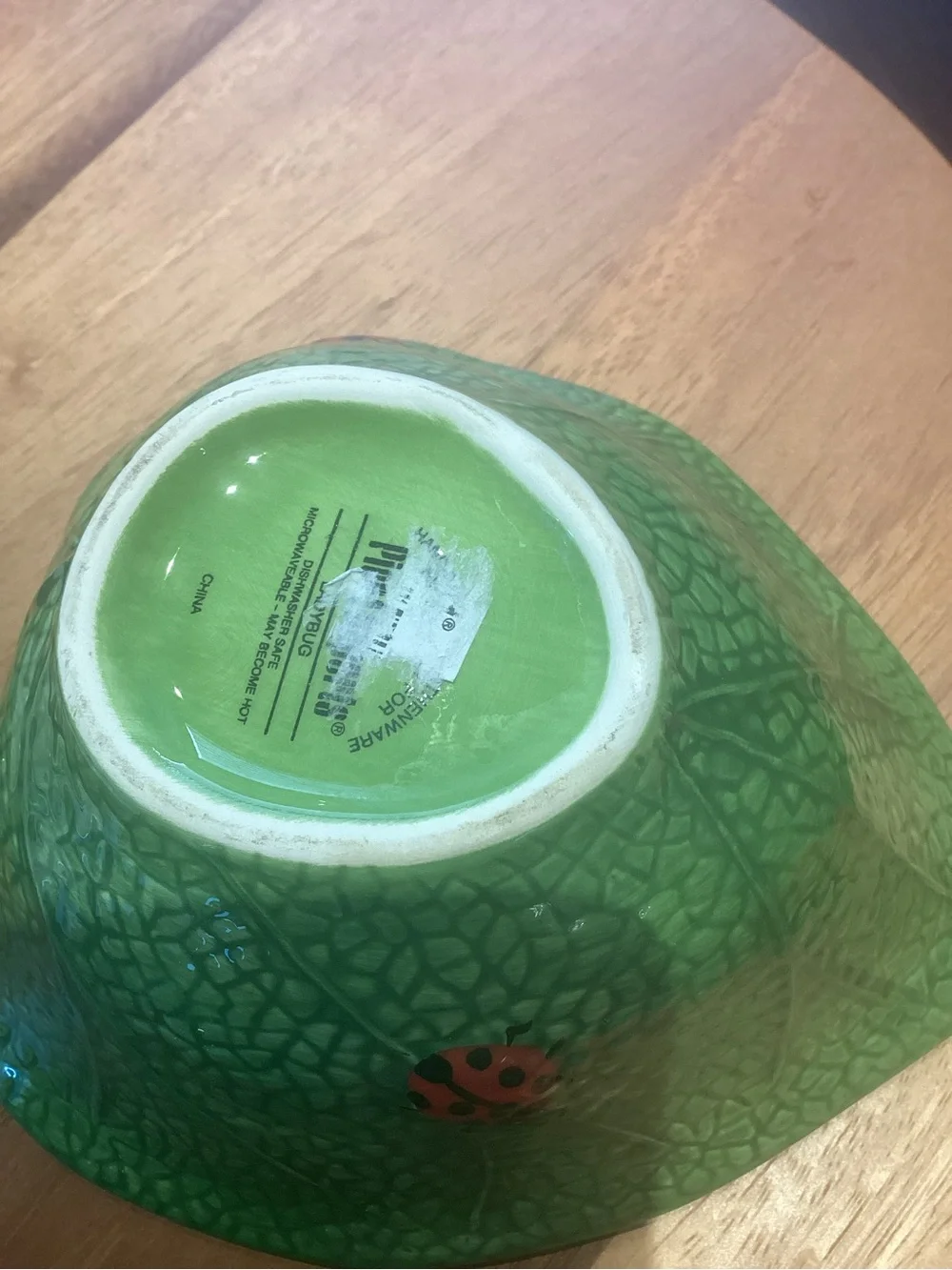 Pier 1 ladybug Salad Plate & bowls (2) set like new Heart Shaped Botanical